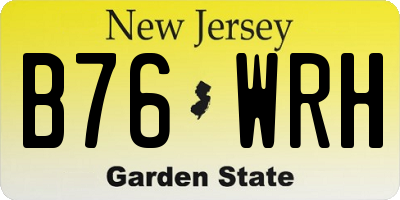 NJ license plate B76WRH