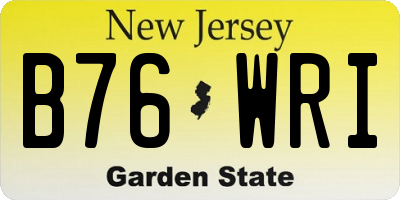 NJ license plate B76WRI