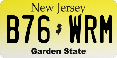 NJ license plate B76WRM