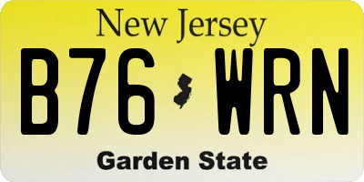NJ license plate B76WRN
