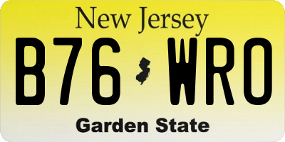 NJ license plate B76WRO