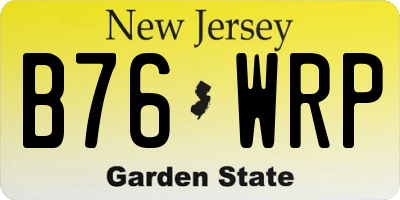 NJ license plate B76WRP