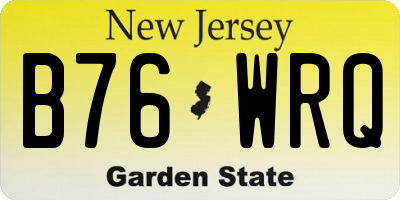 NJ license plate B76WRQ