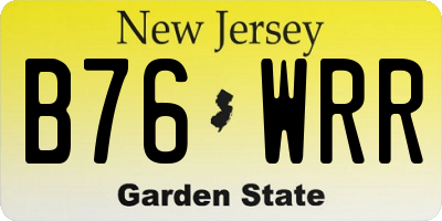 NJ license plate B76WRR