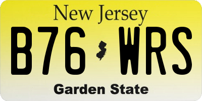 NJ license plate B76WRS