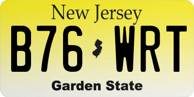 NJ license plate B76WRT