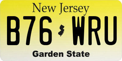 NJ license plate B76WRU