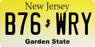 NJ license plate B76WRY