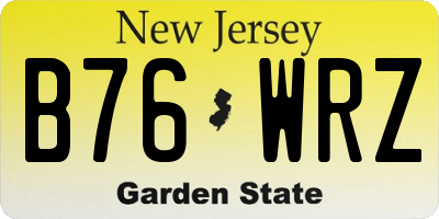 NJ license plate B76WRZ