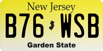 NJ license plate B76WSB