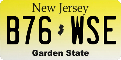 NJ license plate B76WSE
