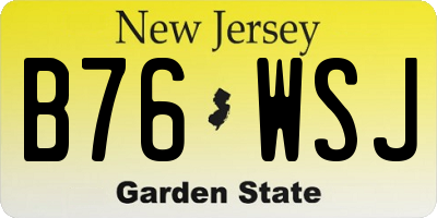 NJ license plate B76WSJ