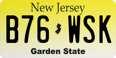 NJ license plate B76WSK
