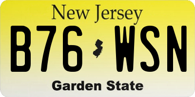 NJ license plate B76WSN