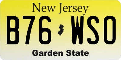 NJ license plate B76WSO