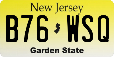 NJ license plate B76WSQ