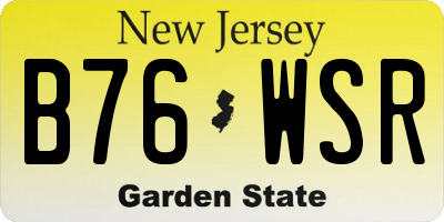 NJ license plate B76WSR