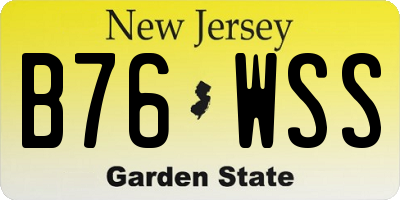 NJ license plate B76WSS