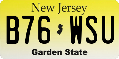 NJ license plate B76WSU