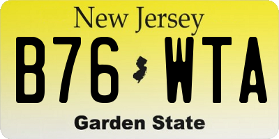 NJ license plate B76WTA