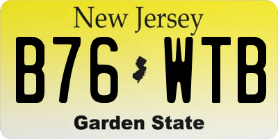 NJ license plate B76WTB
