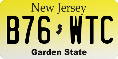 NJ license plate B76WTC