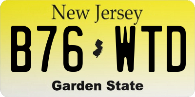 NJ license plate B76WTD