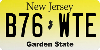 NJ license plate B76WTE