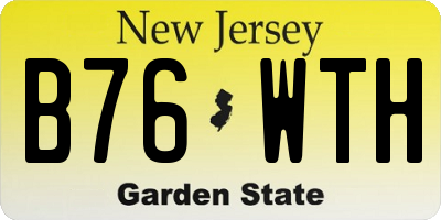 NJ license plate B76WTH