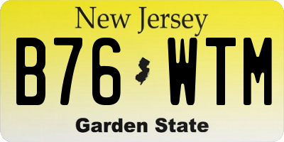 NJ license plate B76WTM
