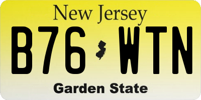 NJ license plate B76WTN