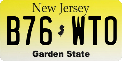 NJ license plate B76WTO