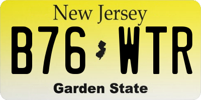 NJ license plate B76WTR