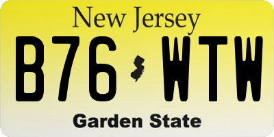 NJ license plate B76WTW