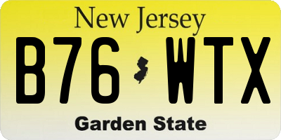 NJ license plate B76WTX
