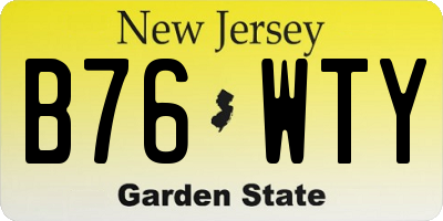 NJ license plate B76WTY