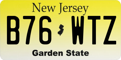 NJ license plate B76WTZ