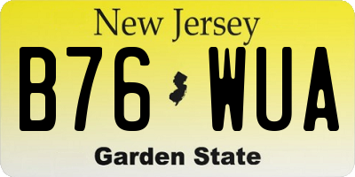 NJ license plate B76WUA