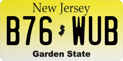 NJ license plate B76WUB
