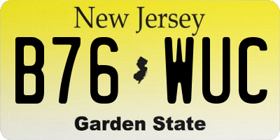 NJ license plate B76WUC