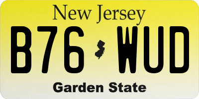 NJ license plate B76WUD