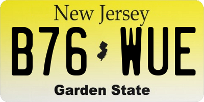 NJ license plate B76WUE
