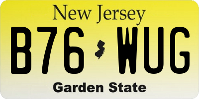 NJ license plate B76WUG