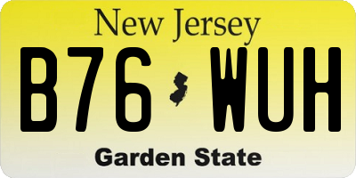 NJ license plate B76WUH