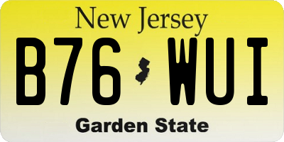 NJ license plate B76WUI
