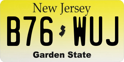 NJ license plate B76WUJ