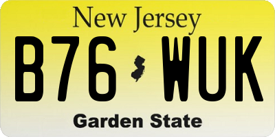 NJ license plate B76WUK