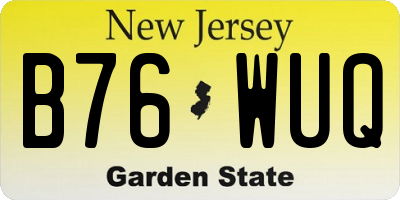 NJ license plate B76WUQ