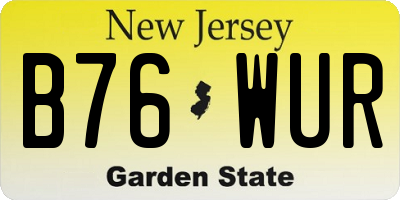 NJ license plate B76WUR