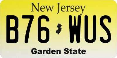 NJ license plate B76WUS